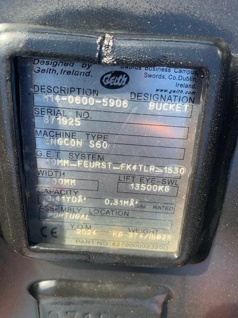 Godet tranchée GEITH attache S60 0m60 avec dents FK7TLR